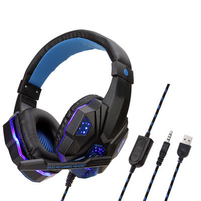 Wired Desktop Computer Gaming Headset with 7.1 Surround Sound & USB LED Lights