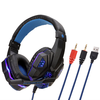 Wired Desktop Computer Gaming Headset with 7.1 Surround Sound & USB LED Lights