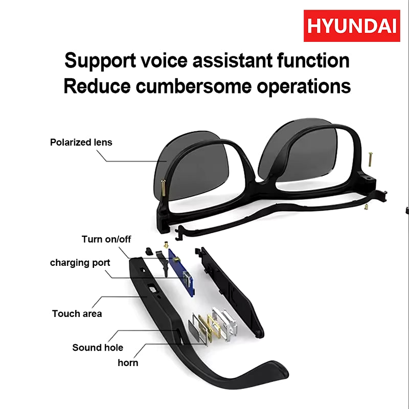 Choice  C8 Bluetooth 5.4 Glasses Earphones with HD Mic Driving Sunglasses Multi-Function Keys Related Models Lenovo C8